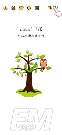 Super Brain第120关让猫头鹰起来工作