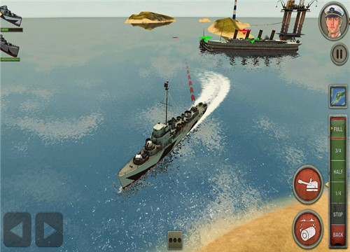 敌方水域潜艇与战舰截图