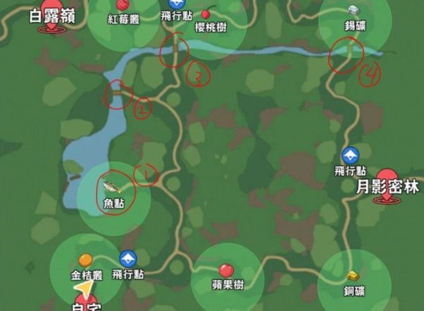 小森生活朝晖森林资源分布图 朝晖森林资源地图