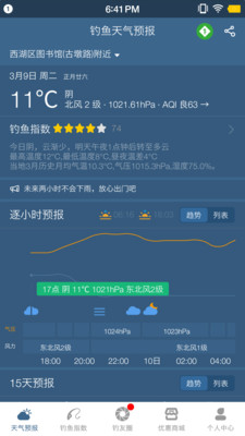 钓鱼天气预报