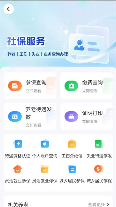 智慧人社养老认证截图